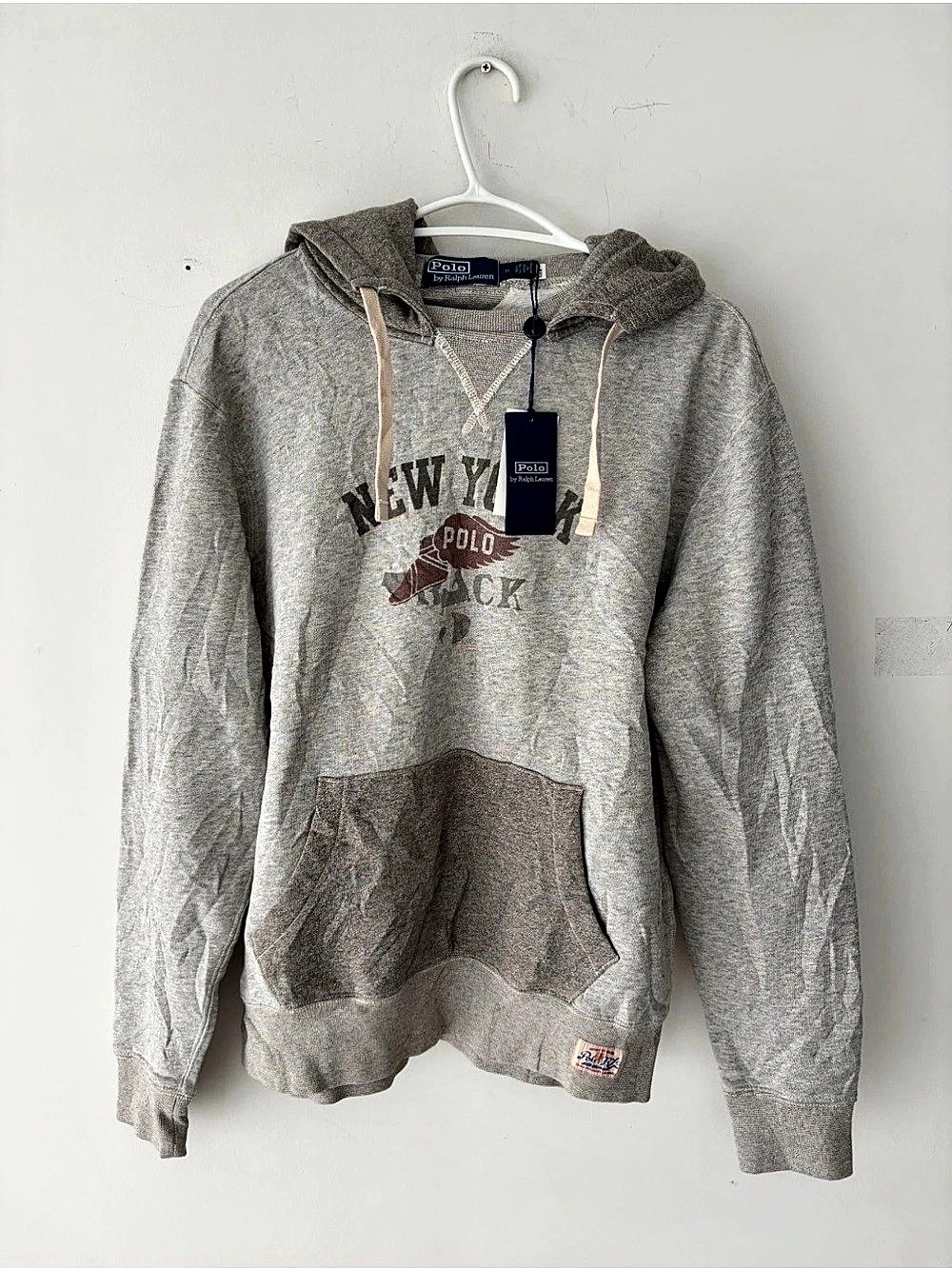 Vintage Polo Ralph Lauren Men's New York Graphic Pullover Hoodie Size M